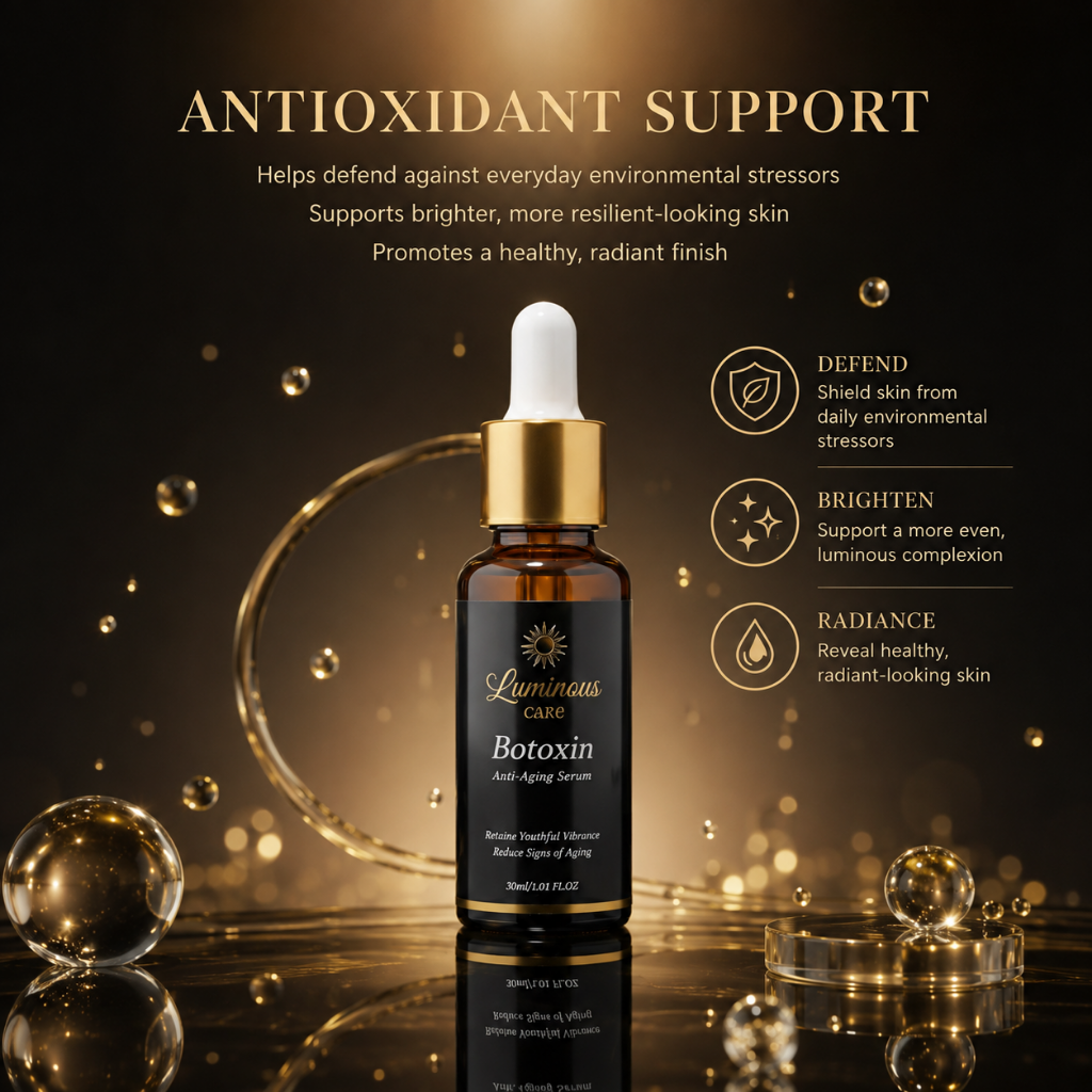 Luminous Care Botoxin Anti-Aging Face Serum 30mL – Peptides, Retinol, Vitamin C &amp; Hyaluronic Acid