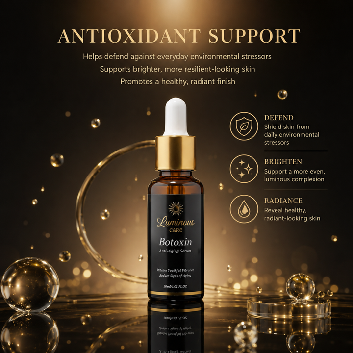 Luminous Care Botoxin Anti-Aging Face Serum 30mL – Peptides, Retinol, Vitamin C &amp; Hyaluronic Acid