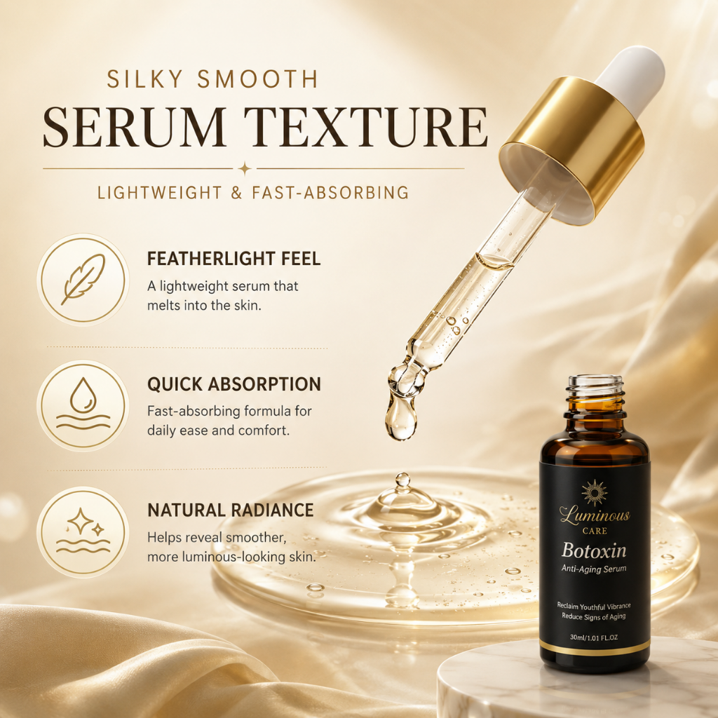 Luminous Care Botoxin Anti-Aging Face Serum 30mL – Peptides, Retinol, Vitamin C &amp; Hyaluronic Acid