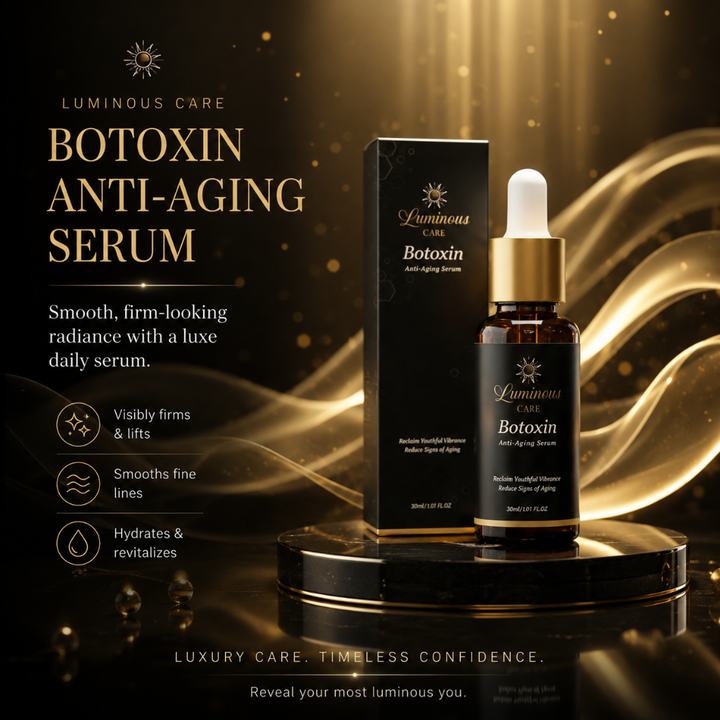 Luminous Care Botoxin Anti-Aging Face Serum 30mL – Peptides, Retinol, Vitamin C &amp; Hyaluronic Acid