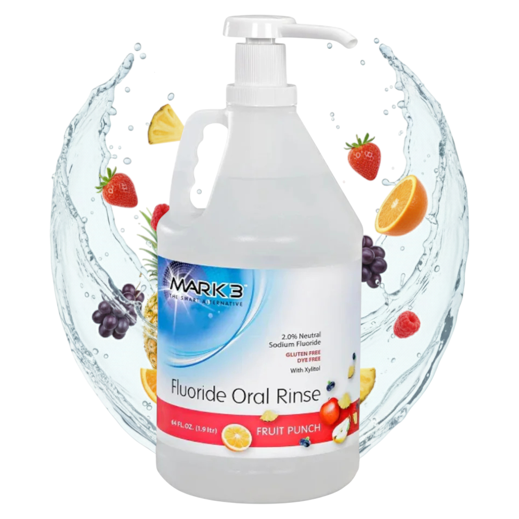 MARK3 2% Neutral Fluoride Oral Rinse – Fruit Punch 64oz (1.89L) Hero