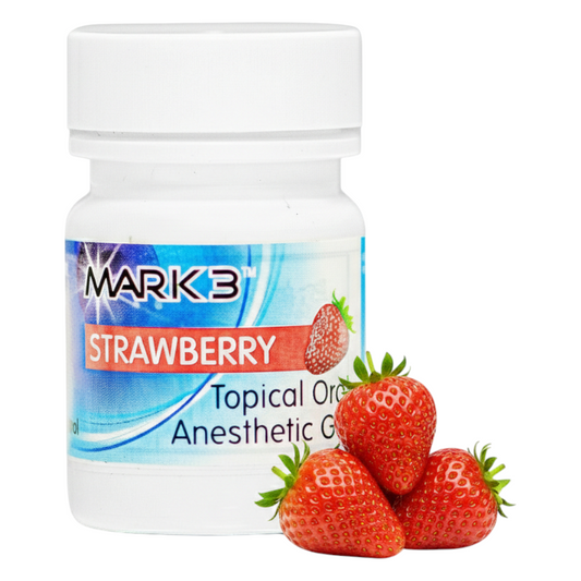 MARK3 Topical Anesthetic Gel Strawberry 1oz Jar Hero
