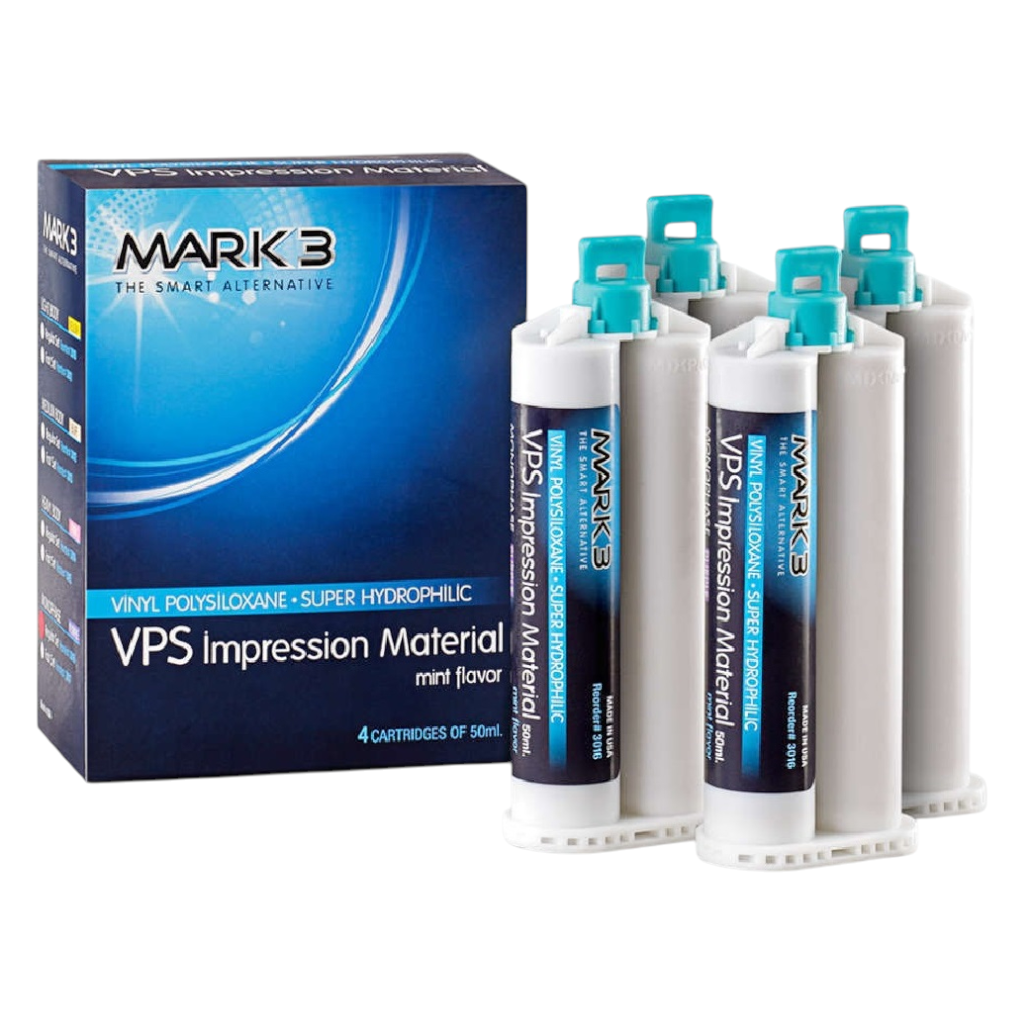 MARK3 Dental VPS Impression Material Light Body Fast Set 4 x 50ml Cartridges 3011 Hero