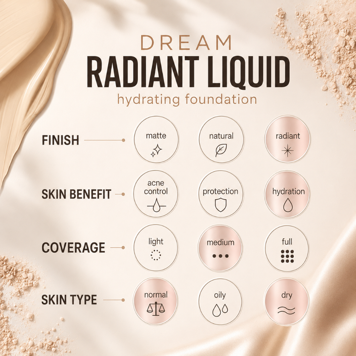 Maybelline Dream Radiant Liquid Foundation 75 Natural Beige Hydrating 1 fl oz
