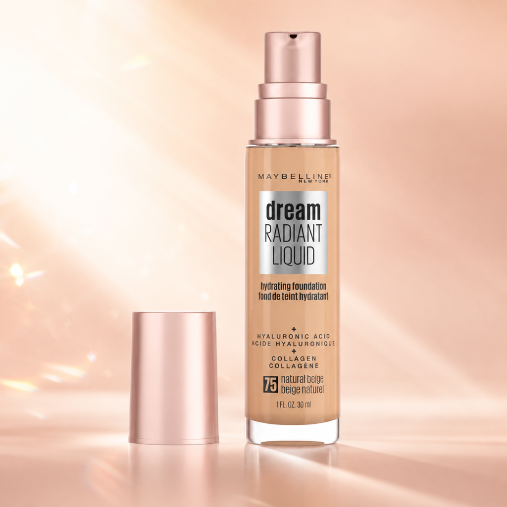 Maybelline Dream Radiant Liquid Foundation 75 Natural Beige Hydrating 1 fl oz