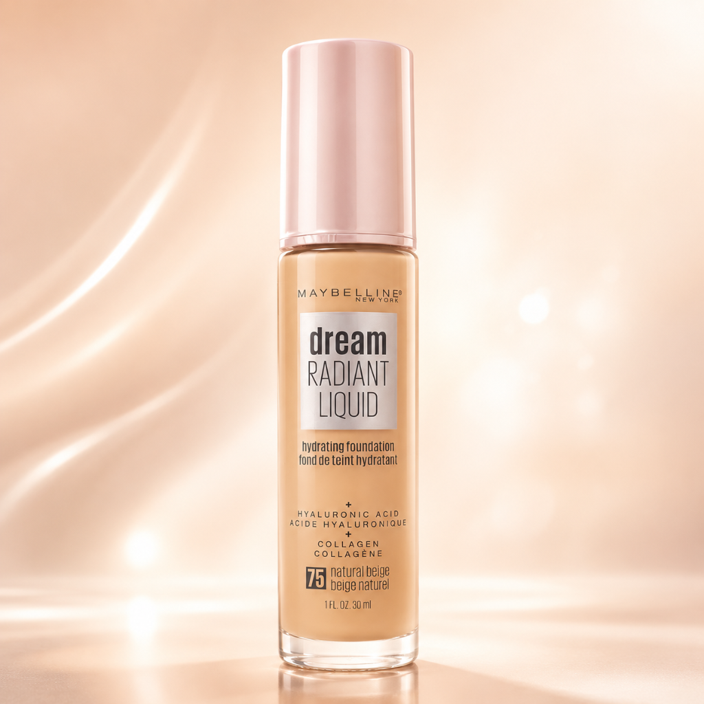 Maybelline Dream Radiant Liquid Foundation 75 Natural Beige Hydrating 1 fl oz