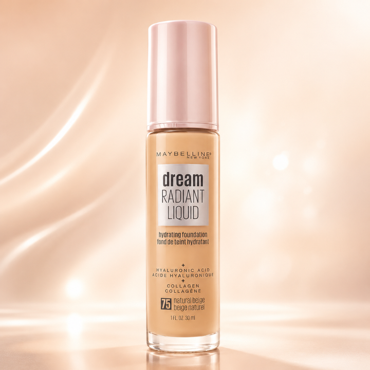 Maybelline Dream Radiant Liquid Foundation 75 Natural Beige Hydrating 1 fl oz