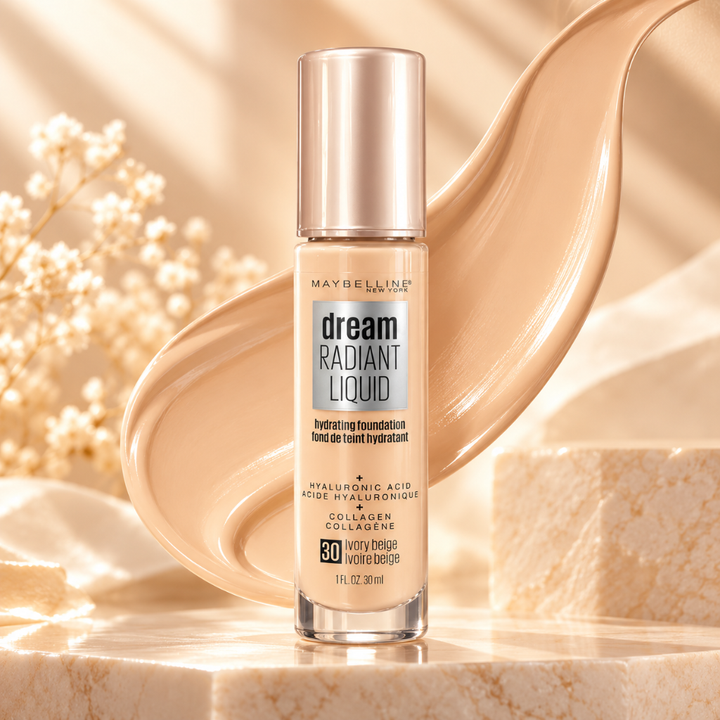 Maybelline Dream Radiant Liquid Hydrating Foundation 30 Ivory Beige 1 fl oz