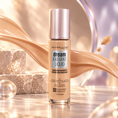 Maybelline Dream Radiant Liquid Hydrating Foundation 90 Honey Beige 1 fl oz