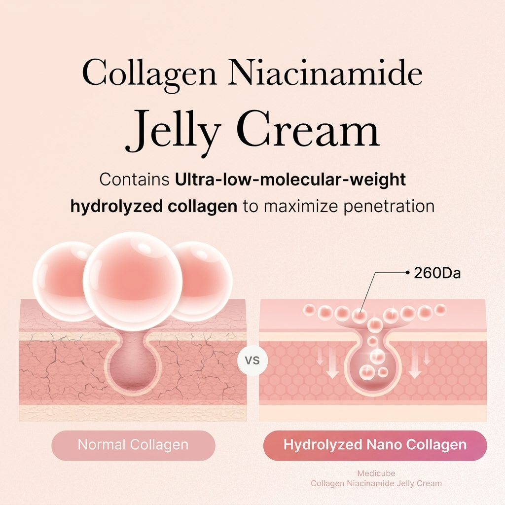 Medicube Collagen Niacinamide Jelly Cream 110mL / 3.71 fl oz – Hydrating Face Moisturizer Molecular