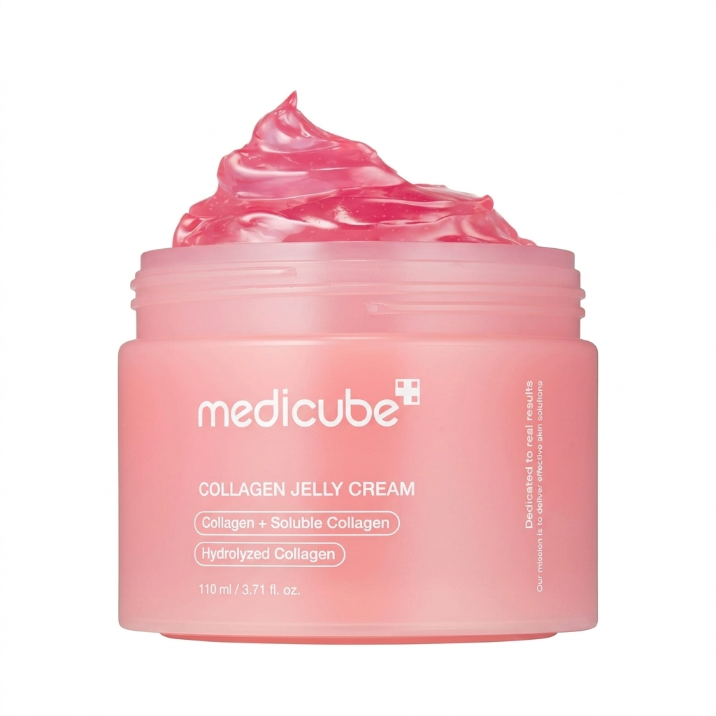 Medicube Collagen Niacinamide Jelly Cream 110mL / 3.71 fl oz – Hydrating Face Moisturizer Texture Hero