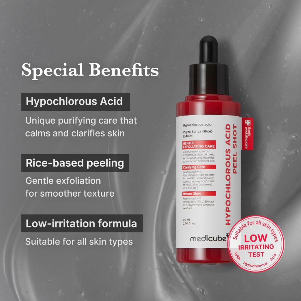 Medicube Hypochlorous Acid Rice Peel Shot 80mL – Gentle Exfoliating Skin Treatment Benefits