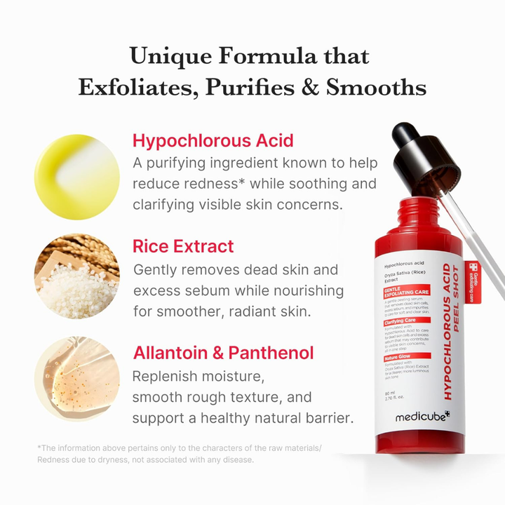 Medicube Hypochlorous Acid Rice Peel Shot 80mL – Gentle Exfoliating Skin Treatment Unique