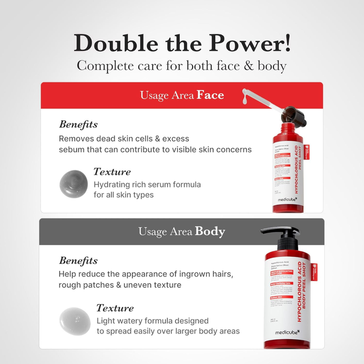 Medicube Hypochlorous Acid Rice Peel Shot 80mL – Gentle Exfoliating Skin Treatment Double Power