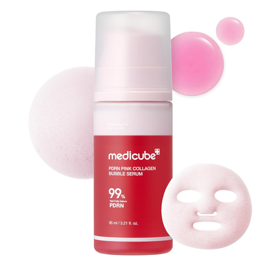Medicube PDRN Pink Collagen Bubble Serum 95mL – Hydrating Firming Face Serum Hero