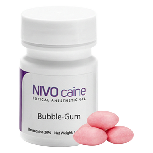 NIVO-Caine Dental Topical Anesthetic Gel Bubble Gum 20% Benzocaine 1oz Jar