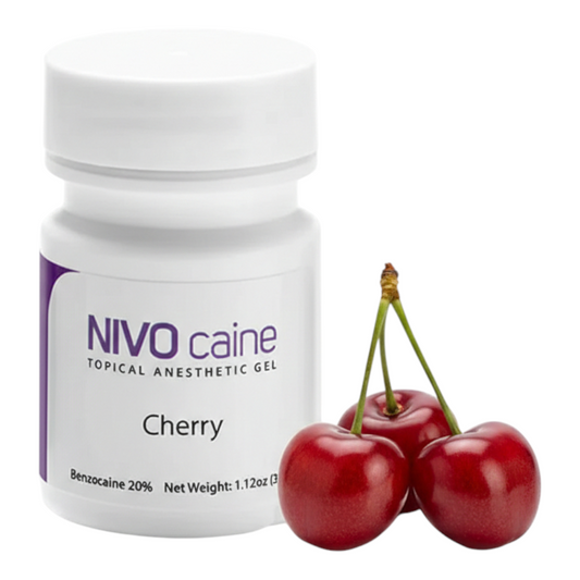 NIVO-Caine Dental Topical Anesthetic Gel Cherry 20% Benzocaine 1oz Jar