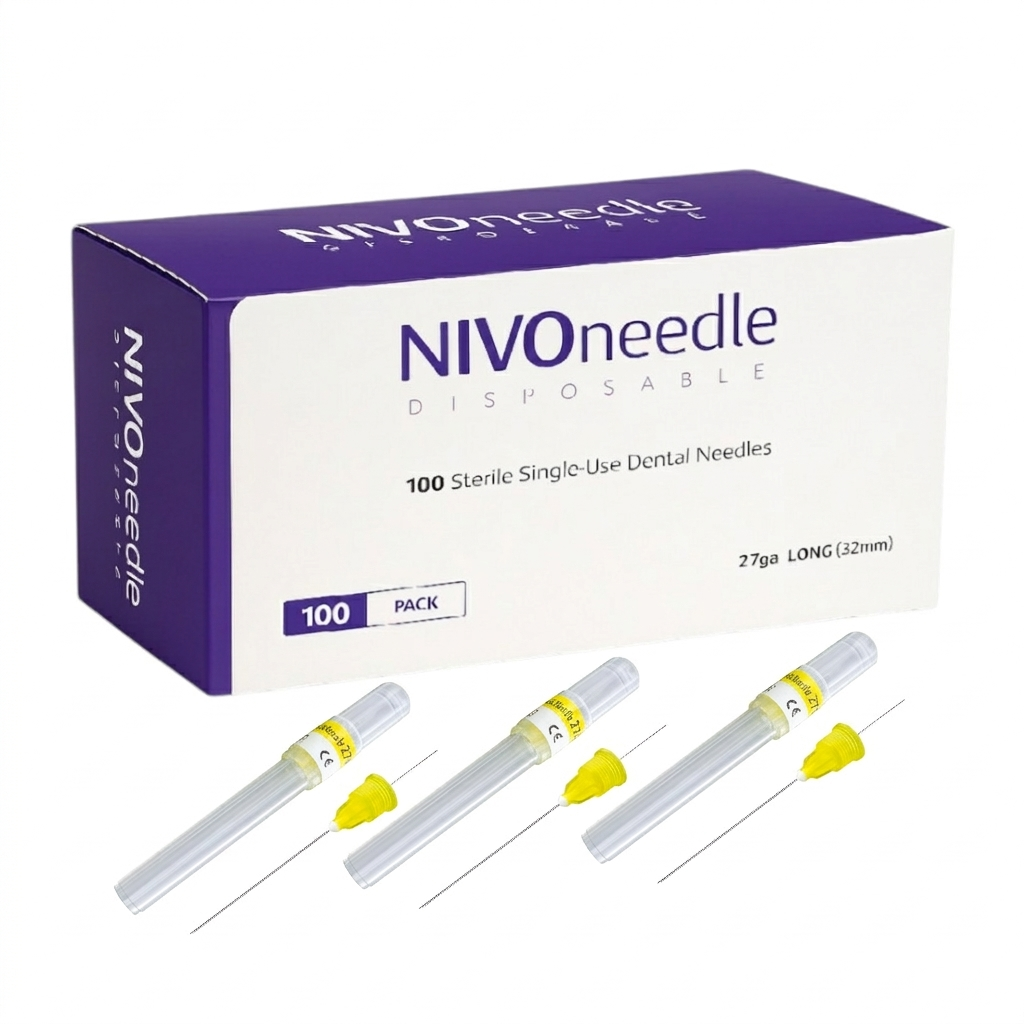 NIVO Disposable Dental Needles 27G Long 32mm 100Box – Sterile Anesthetic Needles Hero