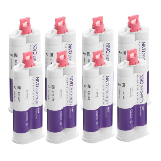 NIVO Zero Algin Dental Alginate Alternative Fast Set Mint VPS Impression Material 8×50mL Cartridges NZA Hero