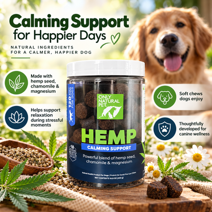 Only Natural Pet Hemp Calming Support Soft Chews for Dogs 120 Count 14.8 oz
