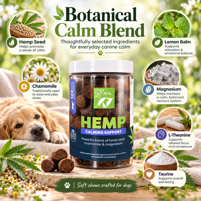 Only Natural Pet Hemp Calming Support Soft Chews for Dogs 120 Count 14.8 oz