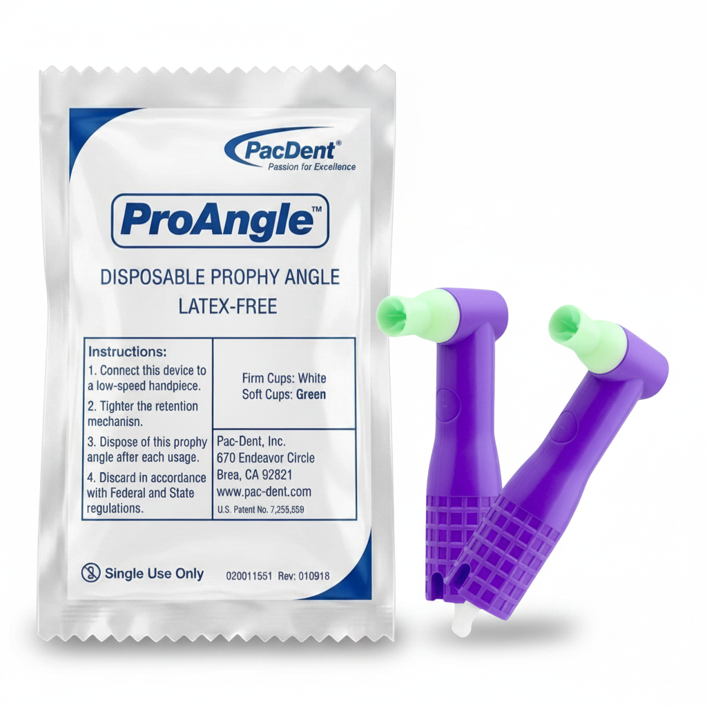 PacDent ProAngle Disposable Prophy Angles Soft Green 50