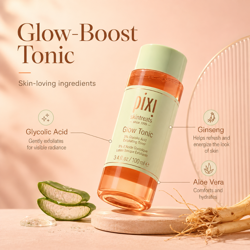 Pixi Glow Tonic 5% Glycolic Acid Exfoliating Toner 3.4 fl oz 100ml
