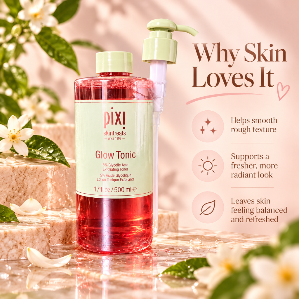 Pixi Glow Tonic 5% Glycolic Acid Exfoliating Toner 500ml / 17 fl oz