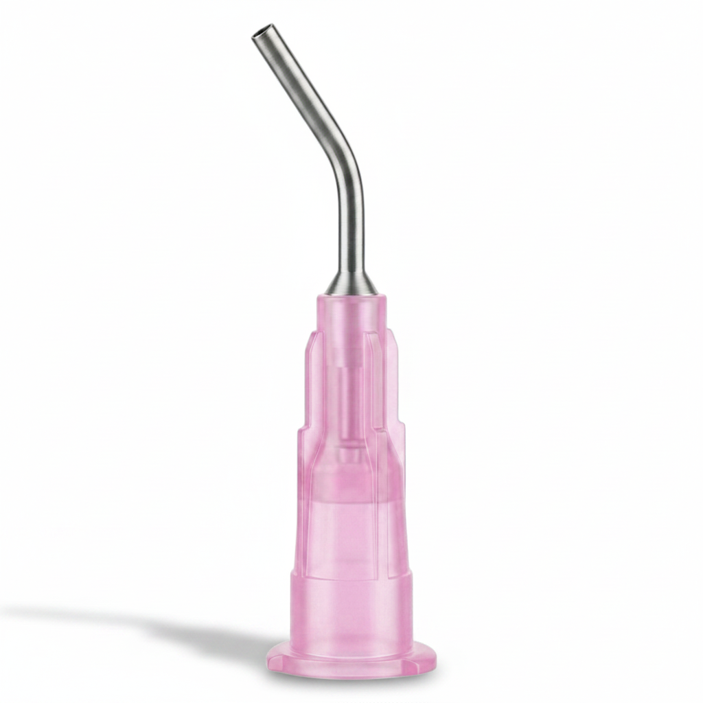 PlastCare USA Pre-Bent Dispensing Tips 18 Gauge 1.2mm Pink 