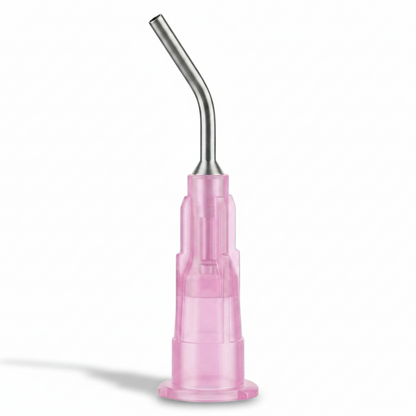 PlastCare USA Pre-Bent Dispensing Tips 18 Gauge 1.2mm Pink 