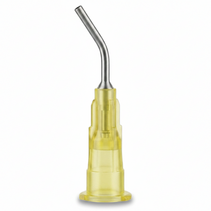 PlastCare USA Pre-Bent Dispensing Tips 19 Gauge 1.1mm Yellow 
