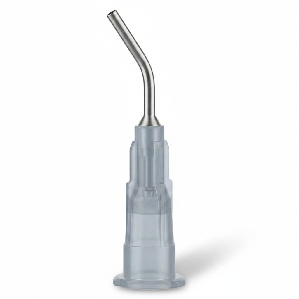 PlastCare USA Pre-Bent Dispensing Tips 27 Gauge 0.4mm Grey