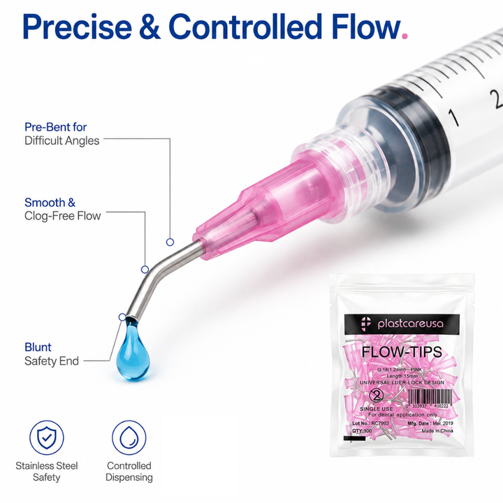 PlastCare USA Pre-Bent Dispensing Tips Flow