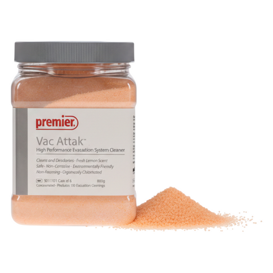 Premier Vac Attak Evacuation System Cleaner Powder 800g Jar Hero