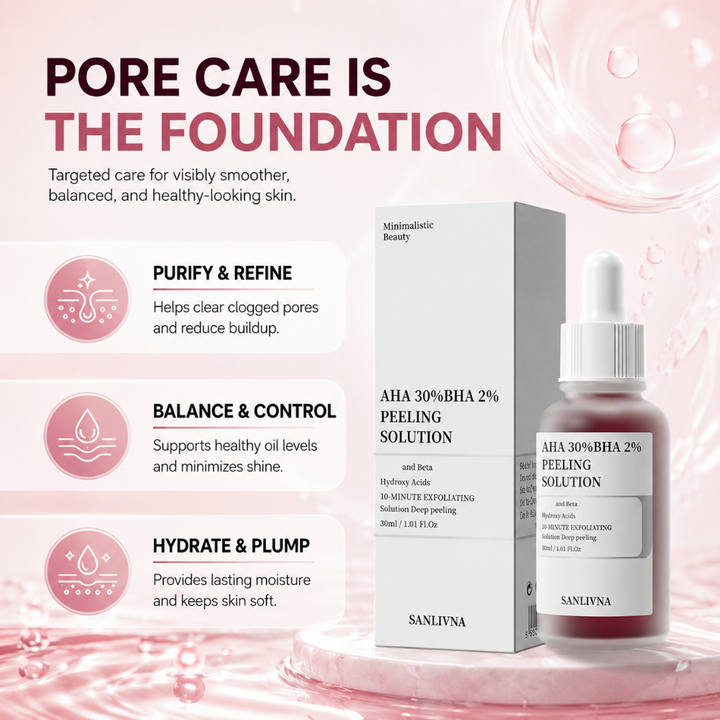 SANLIVNA AHA 30% BHA 2% Exfoliating Face Serum Salicylic Glycolic Acid 30ml