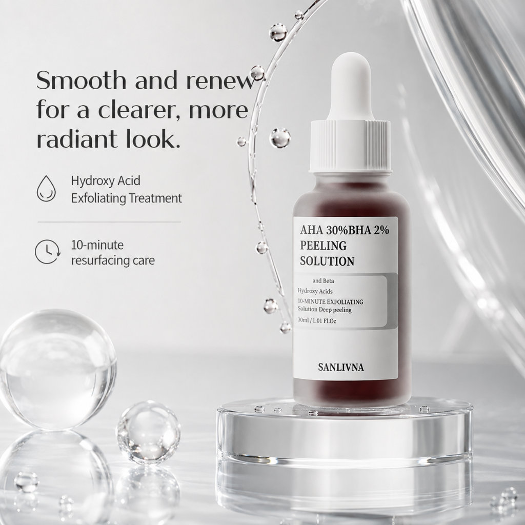 SANLIVNA AHA 30% BHA 2% Exfoliating Face Serum Salicylic Glycolic Acid 30ml