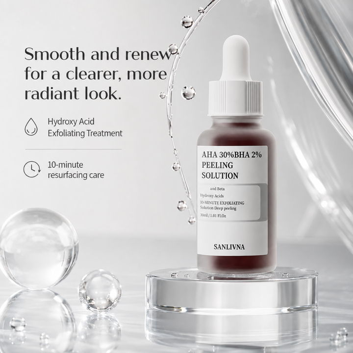 SANLIVNA AHA 30% BHA 2% Exfoliating Face Serum Salicylic Glycolic Acid 30ml