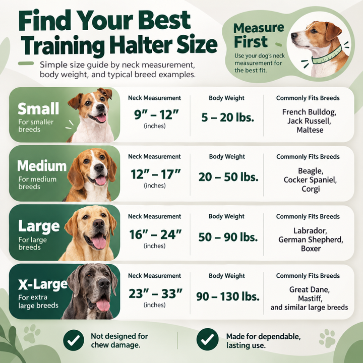 SPORN Training Halter for Dogs Large 43–60 cm Adjustable No-Pull Walking Collar