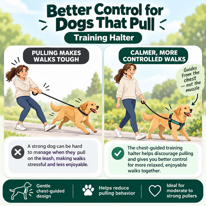 SPORN Training Halter for Dogs Large 43–60 cm Adjustable No-Pull Walking Collar