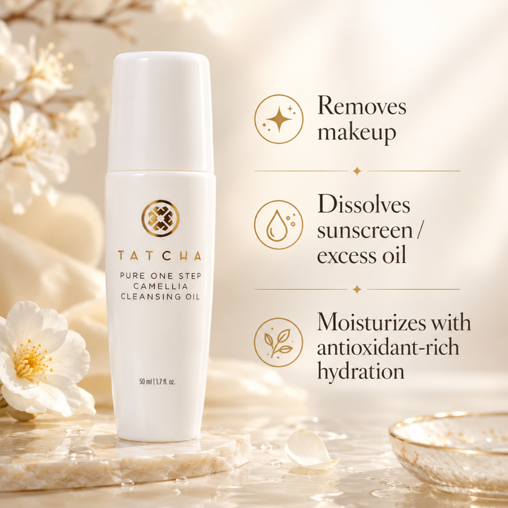 Tatcha Pure One Step Camellia Cleansing Oil Travel Size 50ml 1.7oz New