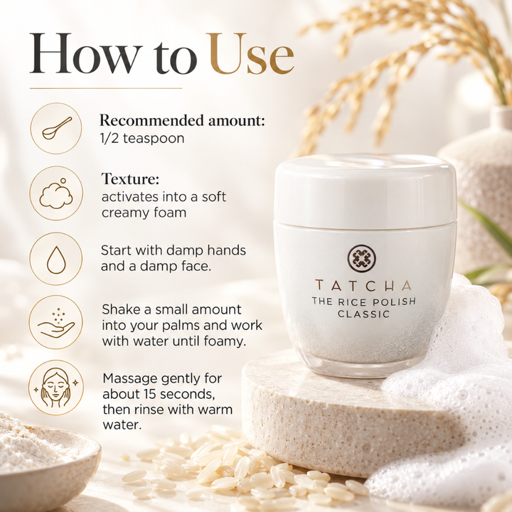 Tatcha The Rice Polish Classic Foaming Enzyme Powder 10g / 0.35 oz Face Exfoliant