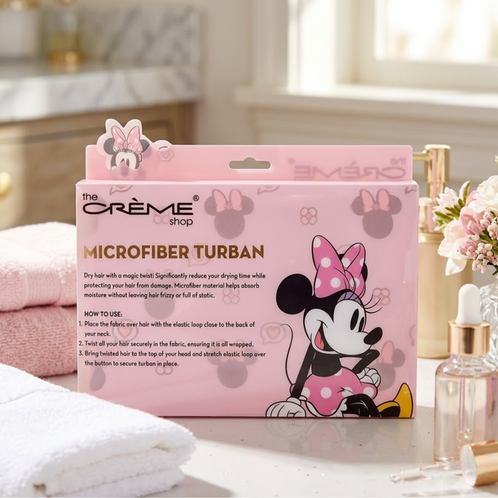 The Crème Shop Disney Minnie Mouse Microfiber Hair Towel Turban New
