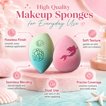 The Crème Shop Disney Princess Ariel Shore Blend Fantasy Sponge Duo