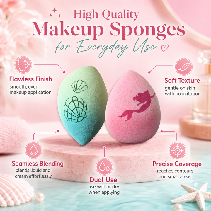The Crème Shop Disney Princess Ariel Shore Blend Fantasy Sponge Duo