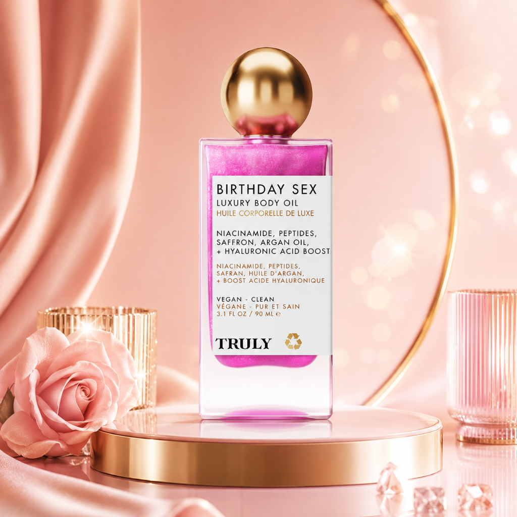 Truly Birthday Sex Luxury Shimmer Body Oil Peptides &amp; Hyaluronic Acid 3.1 fl oz