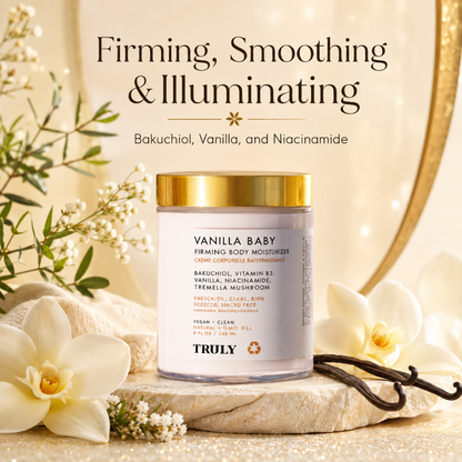 Truly Vanilla Baby Shimmer Body Butter Bakuchiol Niacinamide 6.7 oz Moisturizer