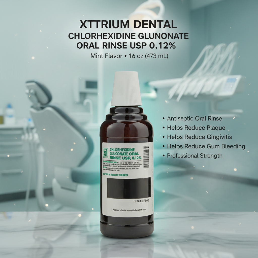 Xttrium Labs Dental 0.12% CHG Oral Rinse Mint Flavor Mouthwash 16oz Bottle – Chlorhexidine Gluconate Intro