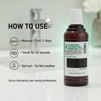 Xttrium Labs Dental 0.12% CHG Oral Rinse Mint Flavor Mouthwash 16oz Bottle – Chlorhexidine Gluconate How To Use