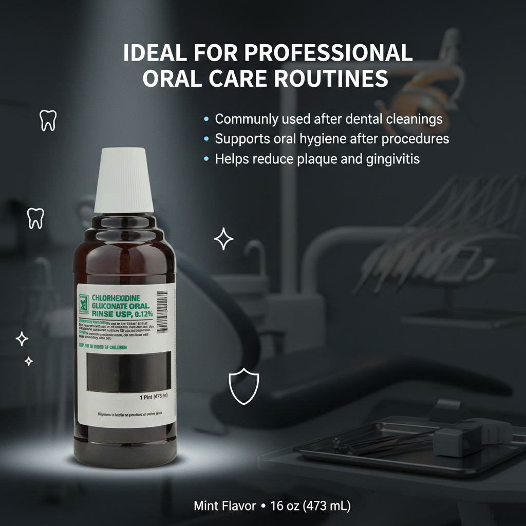 Xttrium Labs Dental 0.12% CHG Oral Rinse Mint Flavor Mouthwash 16oz Bottle – Chlorhexidine Gluconate Ideal