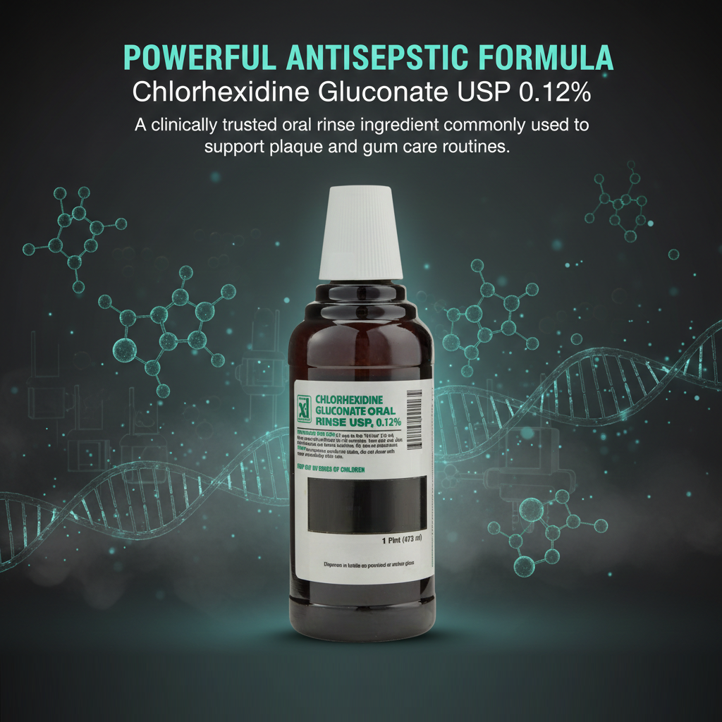 Xttrium Labs Dental 0.12% CHG Oral Rinse Mint Flavor Mouthwash 16oz Bottle – Chlorhexidine Gluconate Powerful